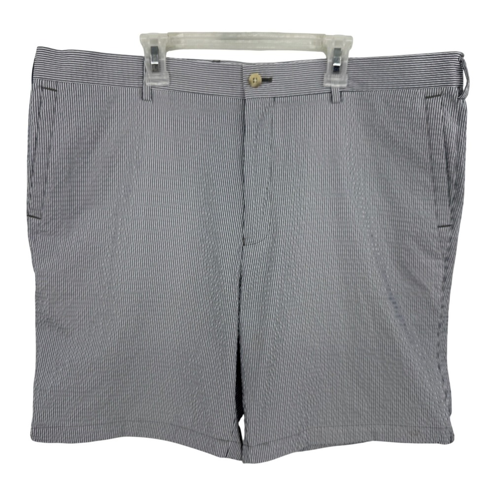 Peter Millar Featherweight Mens 38 Seersucker Striped Shorts Blue White Crown